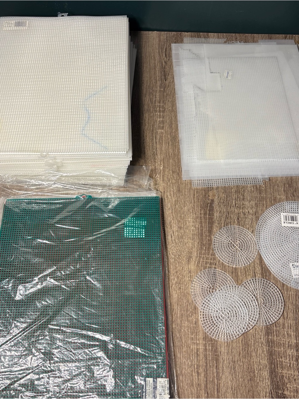 Darice 7, 10 And Circles Mesh Clear Plastic Canvas 90+  Sheets - New